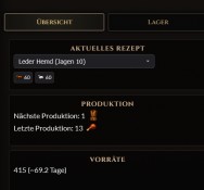 Beispiel einer Rezeptanwendung in der Jagdhütte, Shardworlds